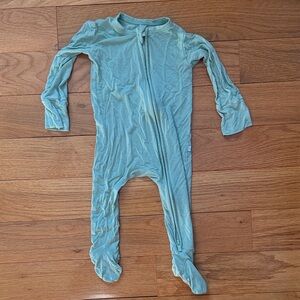 Posh Peanut 3-6 month green footie pajamas